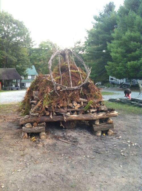 Awen bonfire ready -- photo courtesy Nadia Chauvet