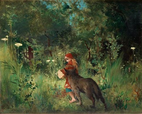 Carl Larsson's Little Red Riding Hood.  Wolf at your elbow?