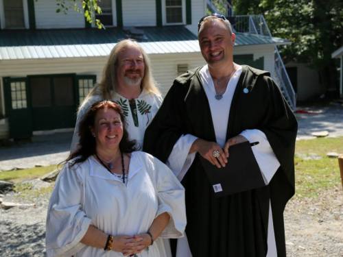 Cerri Lee, Damh the Bard and Kris Hughes. Photo courtesy John Beckett